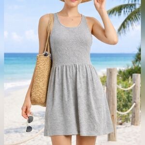 Rolla Coster Light Gray Textured Mini Tank Dress Size Medium